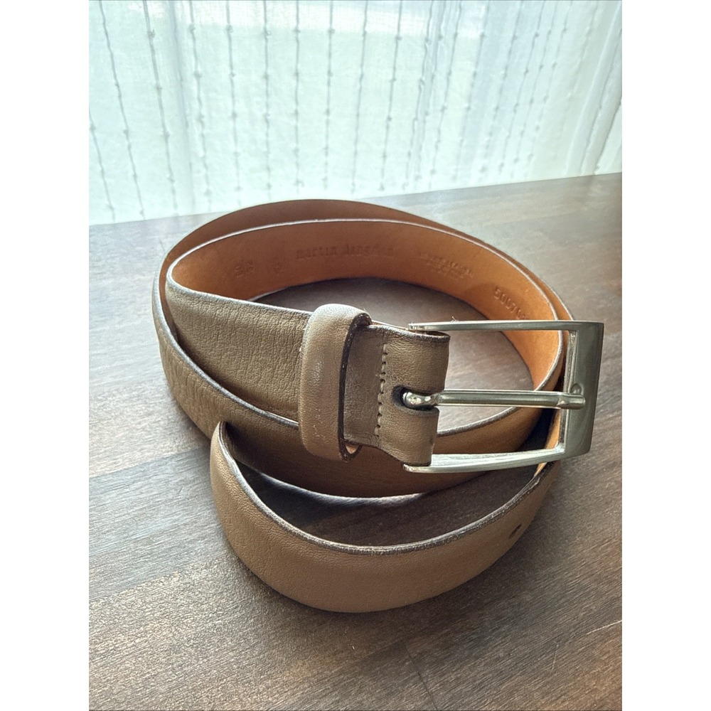 Martin Dingman Light Brown Leather Belt 32 Made In America